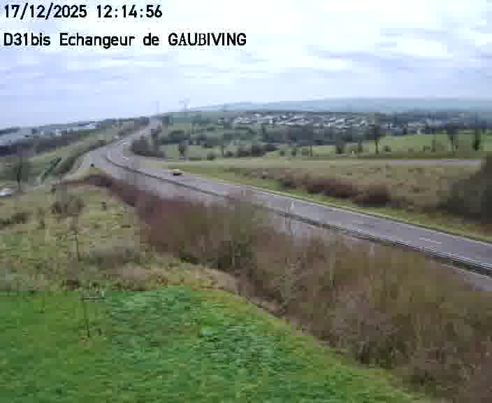 Dispositif d’observation sur D31bis (France) à Gaubiving, en direction de Sarreguemines, offrant une visualisation fiable des conditions de circulation.