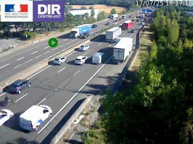 Caméra de circulation à Saint-Priest à la jonction entre l'A43 et l'A46 en direction de Marseille