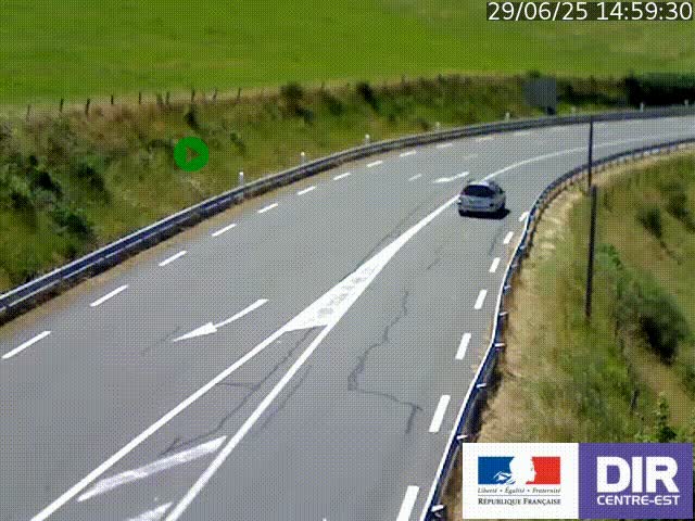 Webcam sur le col Pin Bouchain, vue orientée vers Roanne, en provenance de Lyon sur la nationale 7 (N7)