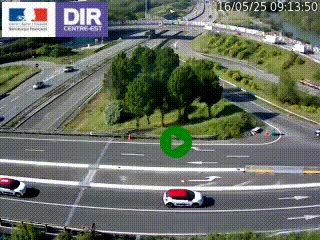 Webcam traffic à Grenoble-sud sur l'autoroute A480. Vue orientée vers l'entrée et la sortie de Grenoble