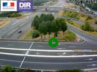 Webcam traffic à Grenoble-sud sur l'autoroute A480. Vue orientée vers l'entrée et la sortie de Grenoble