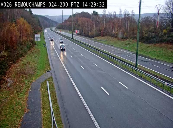 Webcam E25/A26 à Aywalle, à hauteur de Spa. Vue orientée vers Liège