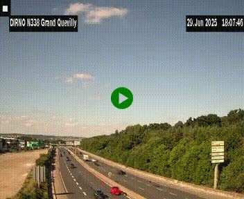 Webcam routière sur N338 à hauteur de Grand-Quevilly en périphérie de Rouen. Vue orientée vers Rouen