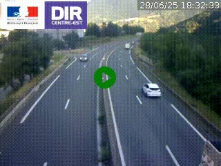 Caméra sur la Nationale 90 (N90) à La Léchère, en direction et à proximité d'Albertville