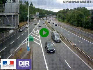 Caméra autoroute sur A6 - Valvert, près de Lyon, en direction de Paris, à hauteur de la sortie 36 Porte du Valvert