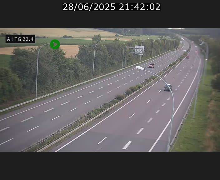 Traffic live webcam Luxembourg Flaxweiler - A1 direction Luxembourg - BK 22.4