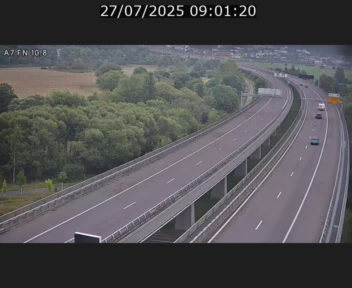 Caméra trafic Luxembourg - A7, Tunnel Gousselerbierg, sortie sud, direction rond-point Lorentzweiler (BK 10.8)