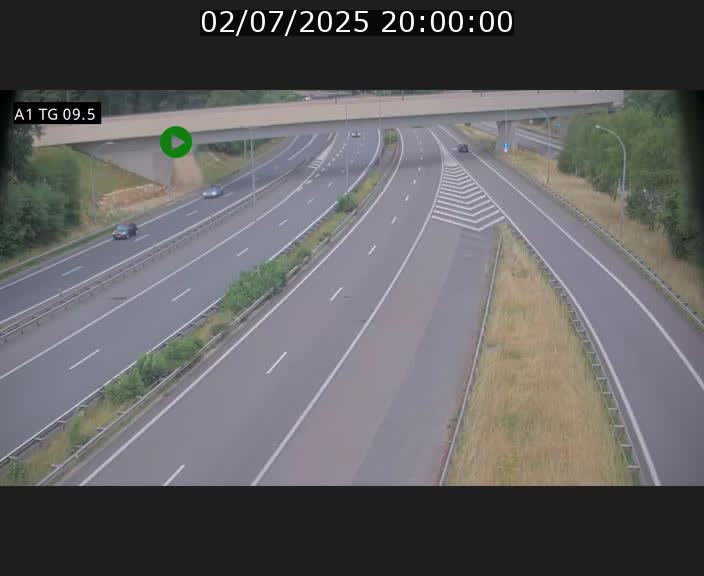 Traffic live webcam Luxembourg Jonction Grünewald - A1 direction Luxembourg-ville - BK 9.5
