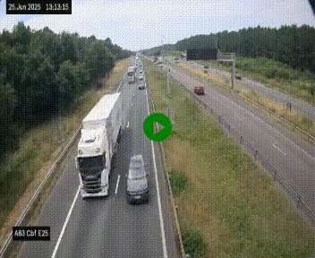 Webcam autoroute A63 en périphérie de Bordeaux au sud-est de la ville, en provenance du bassin d'Arcachon. Vue orientée vers Bordeaux