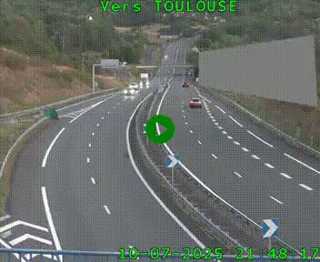Caméra routière sur l'autoroute A20 à Noailles, en périphérie de Brive-la-Gaillarde. Vue orientée vers Toulouse