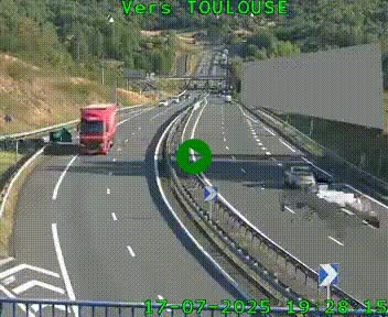 Caméra routière sur l'autoroute A20 à Noailles, en périphérie de Brive-la-Gaillarde. Vue orientée vers Toulouse