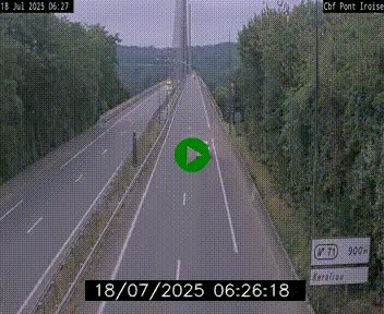 Webcam sur la N165 après le Pont de l'Iroise, à l'entrée de Brest