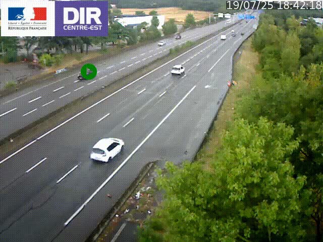 Caméra de circulation à Saint-Priest à la jonction entre l'A43 et l'A46 en direction de Marseille