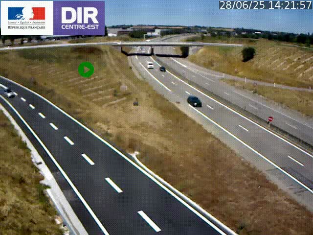 Webcam sur le contournement de Valence, sur la Nationale 7, caméra orientée vers Lyon