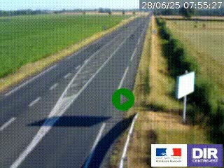 Webcam routière sur la RN7 à hauteur de Toulon-sur-Allier, entre Moulins et Vichy