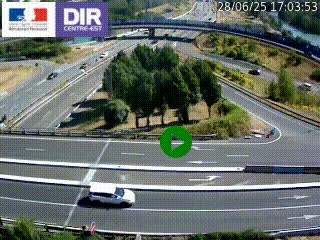 Webcam traffic à Grenoble-sud sur l'autoroute A480. Vue orientée vers l'entrée et la sortie de Grenoble