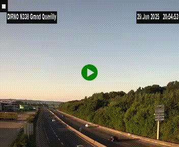 Webcam routière sur N338 à hauteur de Grand-Quevilly en périphérie de Rouen. Vue orientée vers Rouen