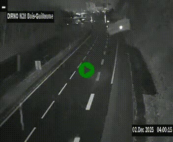 Webcam routière à hauteur de Bois-Guillaume en périphérie de Rouen. Vue orientée vers Rouen