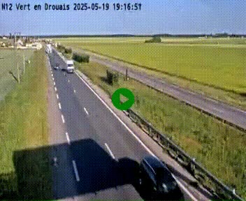 Webcam à hauteur de Vert-en-Drouais sur la N12, en périphérie de Dreux. Vue orientée vers Alençon