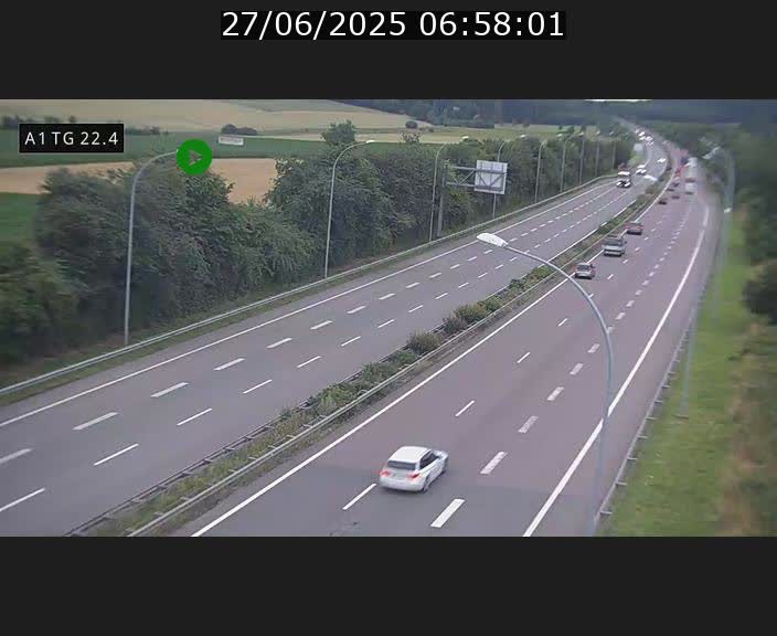 Traffic live webcam Luxembourg Flaxweiler - A1 direction Luxembourg - BK 22.4