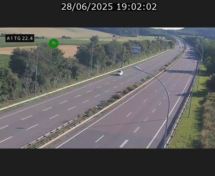 Traffic live webcam Luxembourg Flaxweiler - A1 direction Luxembourg - BK 22.4
