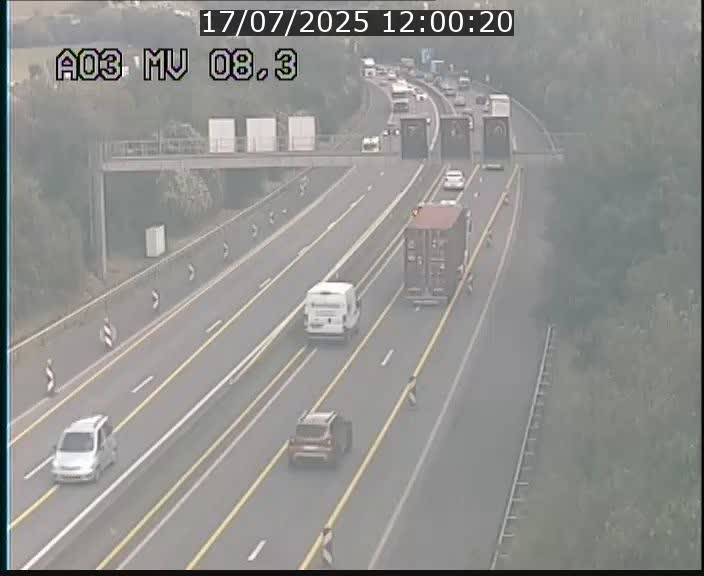 Webcam Autoroute après la Croix de Bettembourg en direction de Luxembourg sur l'A3
