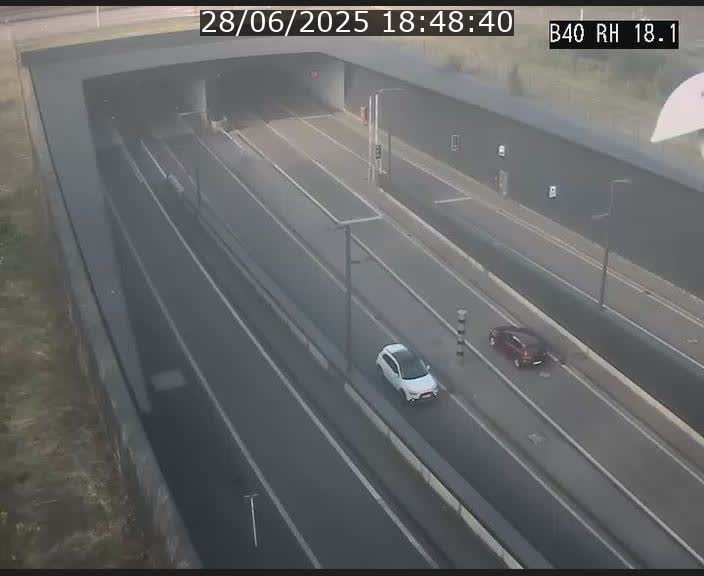 Webcam sur la route de contournement d'Esch-Belval avant le tunnel Central Gate au niveau de la porte de France et du radar fixe