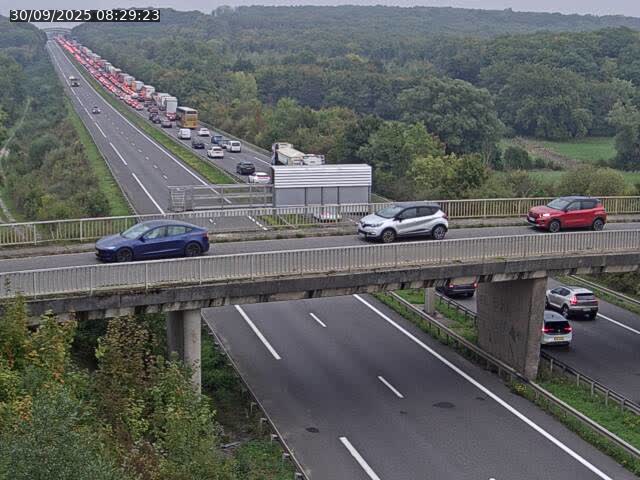 Caméra autoroute France - A31, Zoufftgen direction Luxembourg-ville, à la frontière entre la France et le Luxembourg