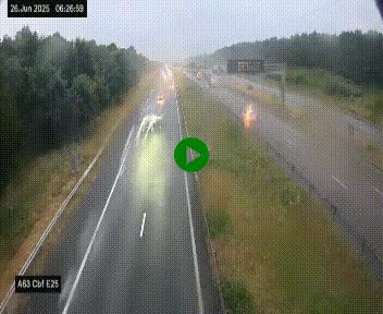 Webcam autoroute A63 en périphérie de Bordeaux au sud-est de la ville, en provenance du bassin d'Arcachon. Vue orientée vers Bordeaux