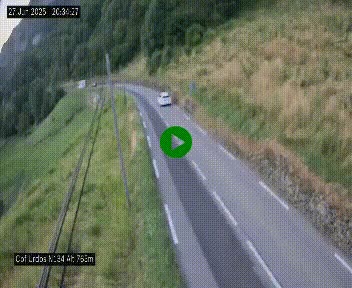 Webcam dans les Pyrénées Atlantique au niveau du col d'Urdos et du fort du Pourtalet sur la N134, en direction du Col et du tunnel du Somport, à 765 mètres d'altitude