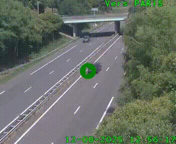 Caméra routière sur l'autoroute A20 au nord de Limoges, à la jonction avec la N520. Vue orientée vers Paris