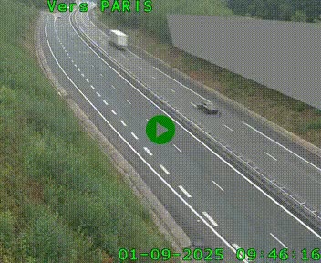 Caméra routière sur l'autoroute A20 à Saint-Pardoux-l'Ortigier, à la jonction avec l'A89. Vue orientée vers Paris
