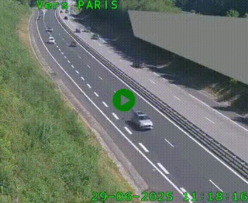 Caméra routière sur l'autoroute A20 à Saint-Pardoux-l'Ortigier, à la jonction avec l'A89. Vue orientée vers Paris