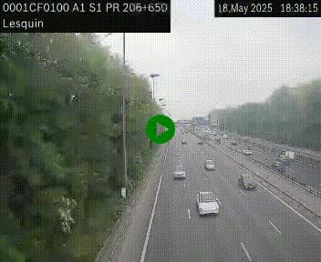 Webcam autoroute A1 à hauteur de Lesquin. Vue orientée vers Lille