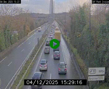 Webcam sur la N165 après le Pont de l'Iroise, à l'entrée de Brest
