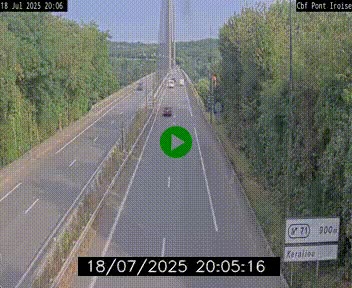 Webcam sur la N165 après le Pont de l'Iroise, à l'entrée de Brest