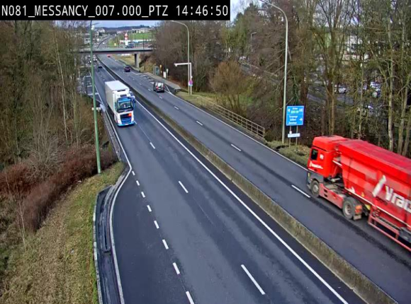 Webcam sur la N81 (E411) à hauteur du Cora Messancy. Vue orientée vers Arlon