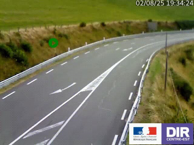 Webcam sur le col Pin Bouchain, vue orientée vers Roanne, en provenance de Lyon sur la nationale 7 (N7)