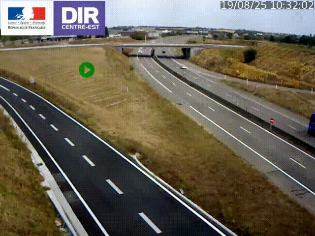 Webcam sur le contournement de Valence, sur la Nationale 7, caméra orientée vers Lyon