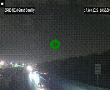 Webcam routière sur N338 à hauteur de Grand-Quevilly en périphérie de Rouen. Vue orientée vers Rouen
