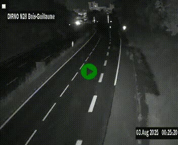 Webcam routière à hauteur de Bois-Guillaume en périphérie de Rouen. Vue orientée vers Rouen