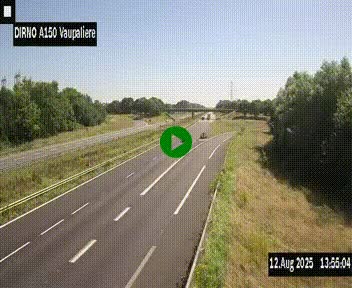 Webcam autoroute A150 à hauteur de La Vaupalière en périphérie de Rouen. Vue orientée vers Rouen