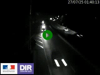 Caméra autoroute sur A6 - Valvert, près de Lyon, en direction de Paris, à hauteur de la sortie 36 Porte du Valvert
