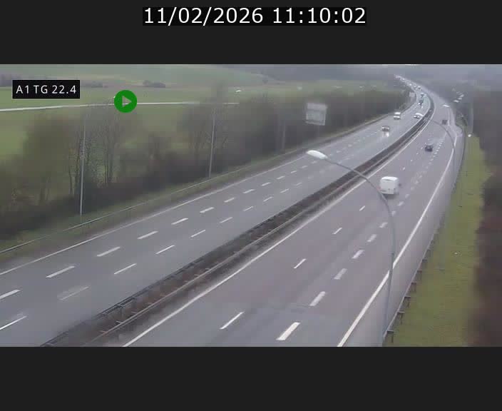 Traffic live webcam Luxembourg Flaxweiler - A1 direction Luxembourg - BK 22.4
