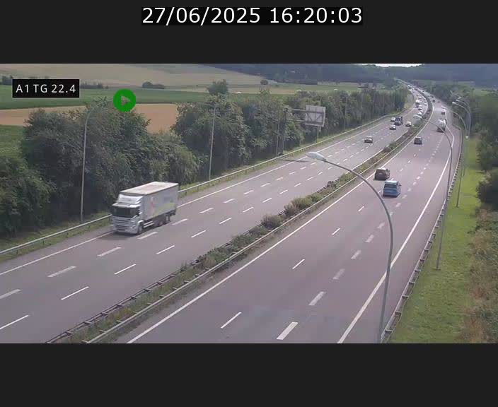 Traffic live webcam Luxembourg Flaxweiler - A1 direction Luxembourg - BK 22.4