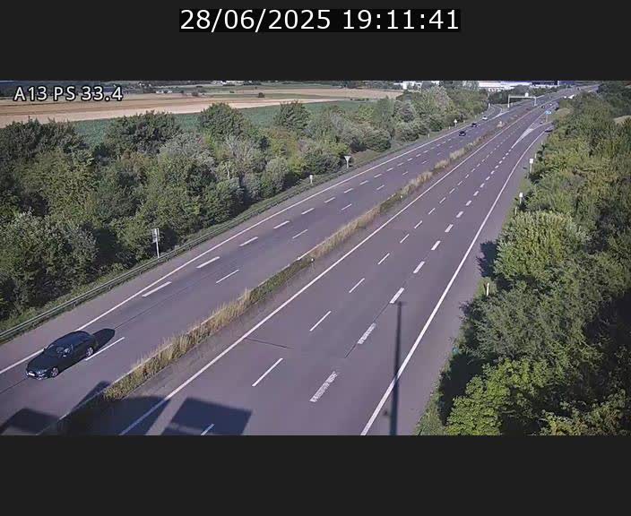 Webcam trafic sur A13 à hauteur de Mondorf-les-Bains en direction d'Altwies
