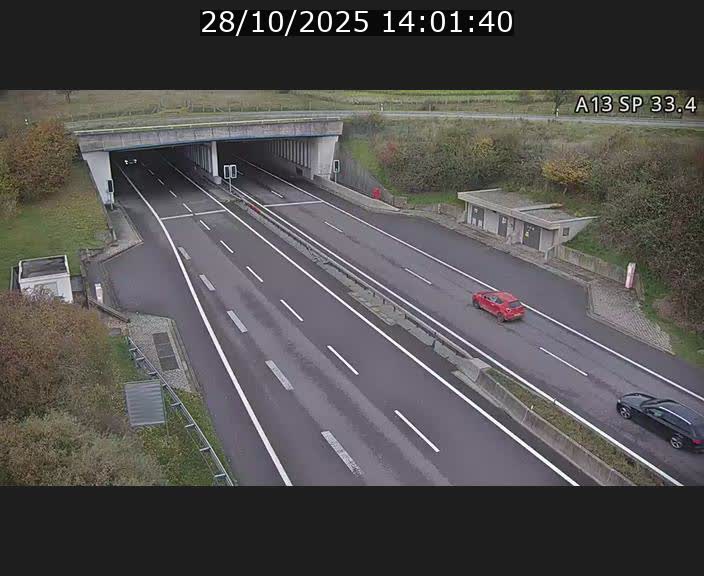 Webcam trafic sur A13 à hauteur d'Altwies en direction de Mondorf-les-bains et en provenance de l'Allemagne
