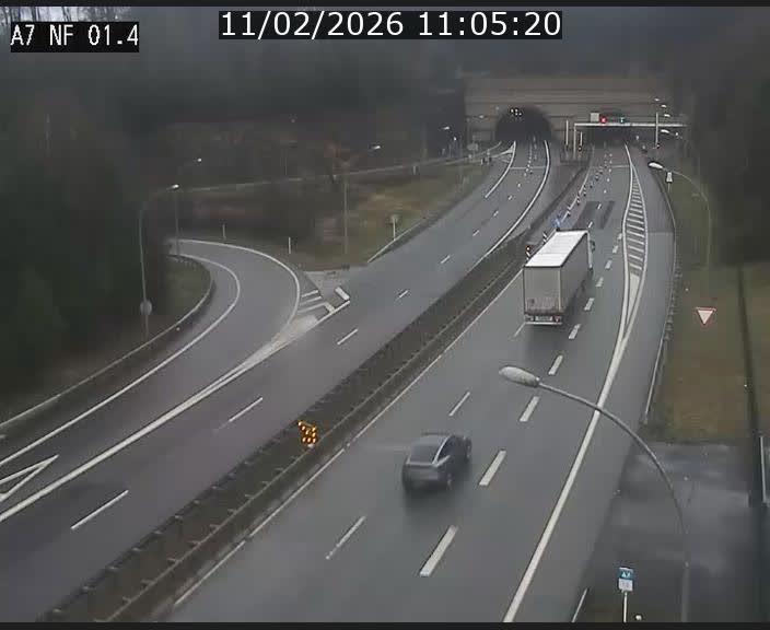 Caméra autoroute Luxembourg A7 - Echangeur Waldhaff - direction Tunnel Stafelter
