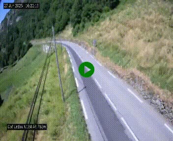 Webcam dans les Pyrénées Atlantique au niveau du col d'Urdos et du fort du Pourtalet sur la N134, en direction du Col et du tunnel du Somport, à 765 mètres d'altitude