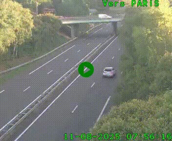 Caméra routière sur l'autoroute A20 au nord de Limoges, à la jonction avec la N520. Vue orientée vers Paris